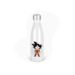 Bouteille gourde isotherme acier inox - Blanc - 350 ml - imprimé illustration Manga anime