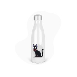 Bouteille gourde isotherme acier inox - Blanc - 350 ml - imprimé illustration Manga anime chat