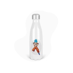 Bouteille gourde isotherme acier inox - Blanc - 350 ml - imprimé illustration Manga anime