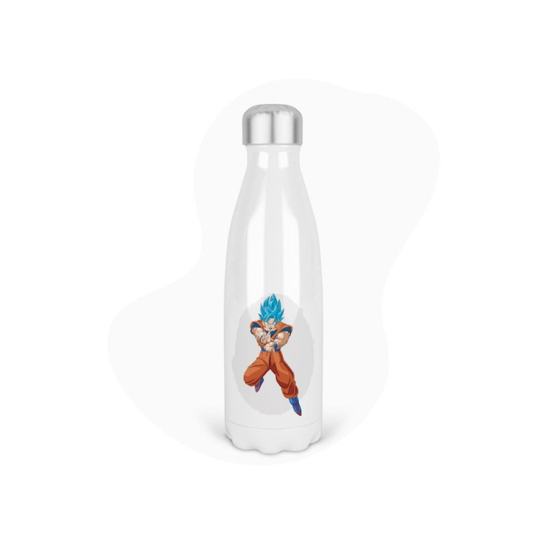 Bouteille gourde isotherme acier inox - Blanc - 350 ml - imprimé illustration Manga anime