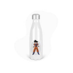Bouteille gourde isotherme acier inox - Blanc - 350 ml - imprimé illustration Manga anime