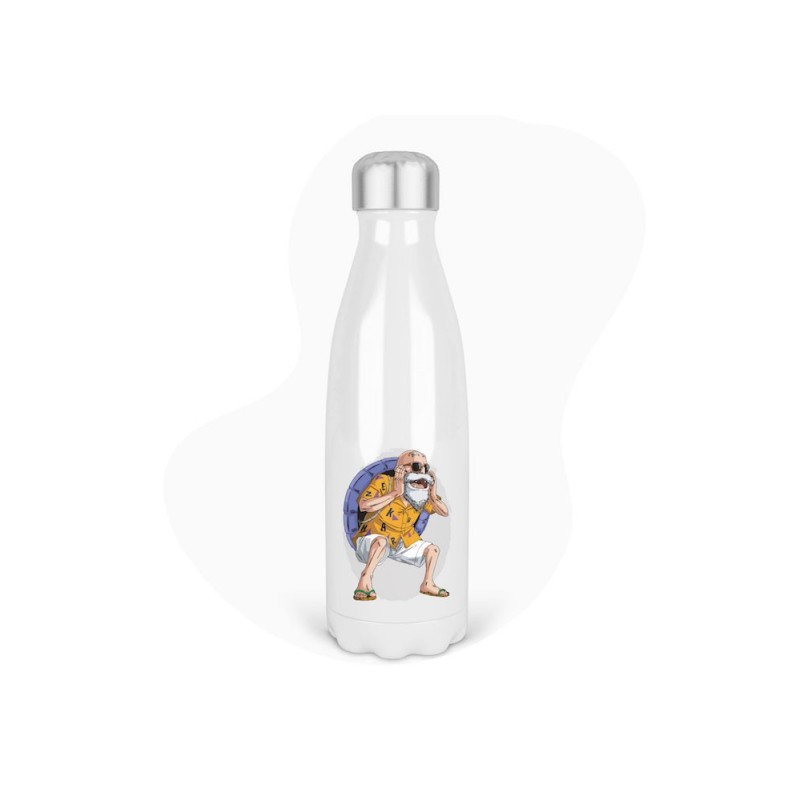 Bouteille gourde isotherme acier inox - Blanc - 350 ml - imprimé illustration Manga anime