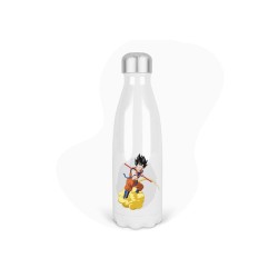 Bouteille gourde isotherme acier inox - Blanc - 350 ml - imprimé illustration Manga anime