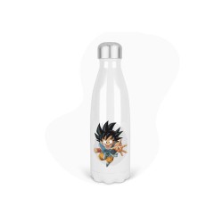 Bouteille gourde isotherme acier inox - Blanc - 350 ml - imprimé illustration Manga anime