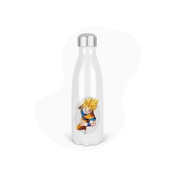 Bouteille gourde isotherme acier inox - Blanc - 350 ml - imprimé illustration Manga anime