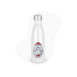Bouteille gourde isotherme acier inox - Blanc - 350 ml - imprimé illustration Manga anime