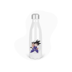 Bouteille gourde isotherme acier inox - Blanc - 350 ml - imprimé illustration Manga anime