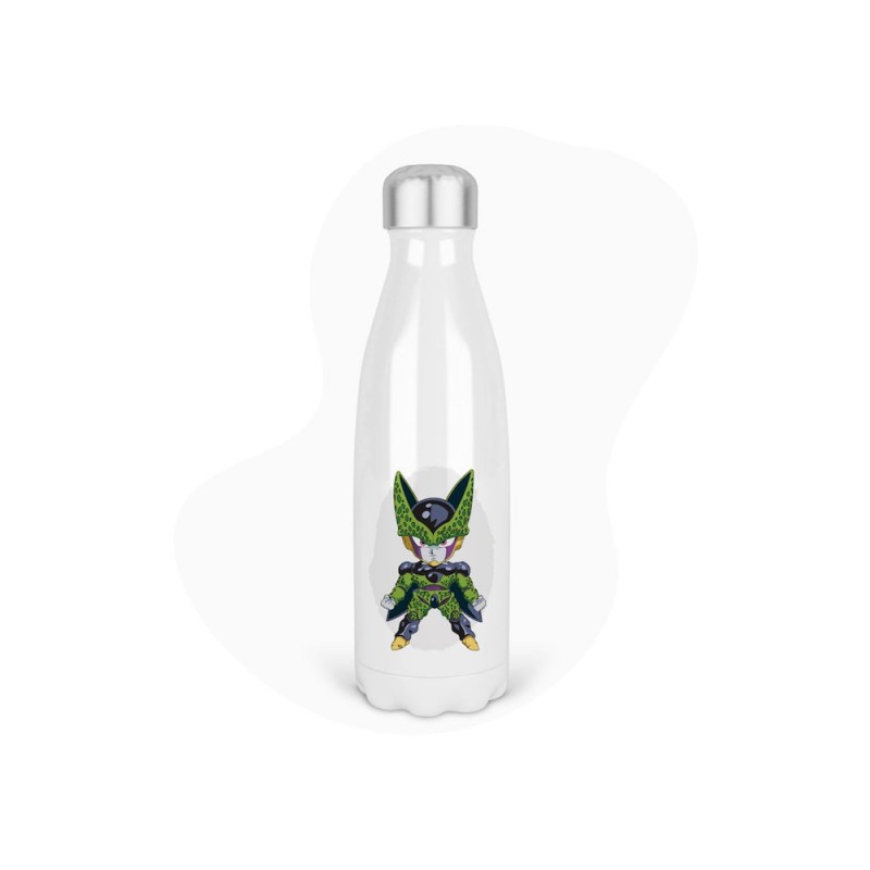 Bouteille gourde isotherme acier inox - Blanc - 350 ml - imprimé illustration Manga anime