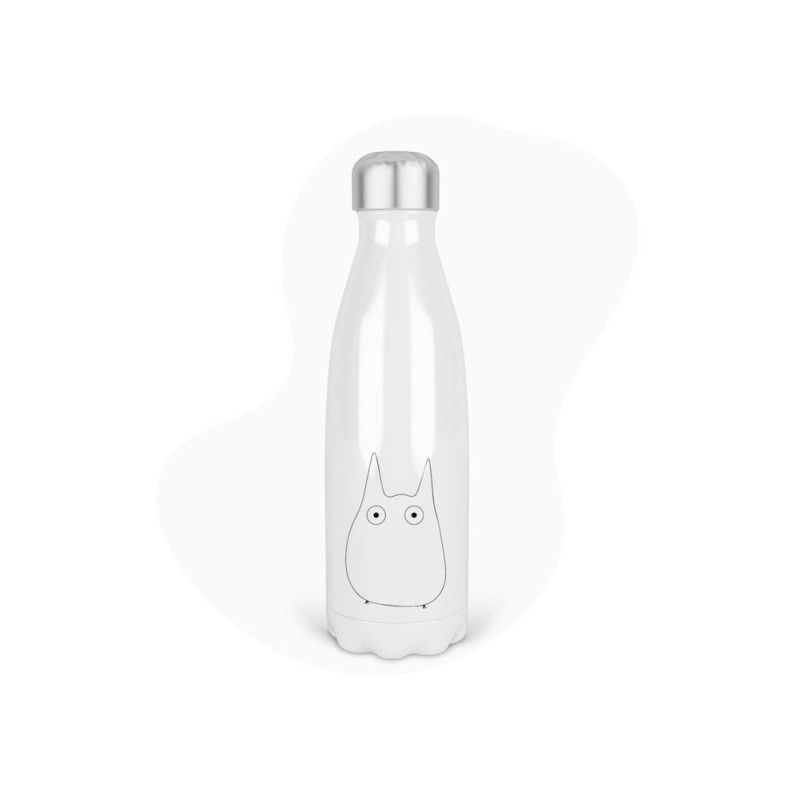 Bouteille gourde isotherme acier inox - Blanc - 350 ml - imprimé illustration Manga anime