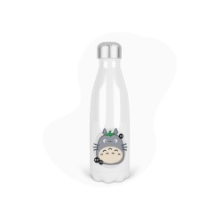 Bouteille gourde isotherme acier inox - Blanc - 350 ml - imprimé illustration Manga anime
