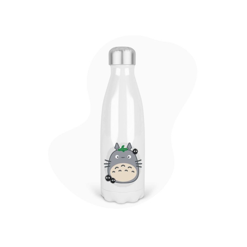 Bouteille gourde isotherme acier inox - Blanc - 350 ml - imprimé illustration Manga anime