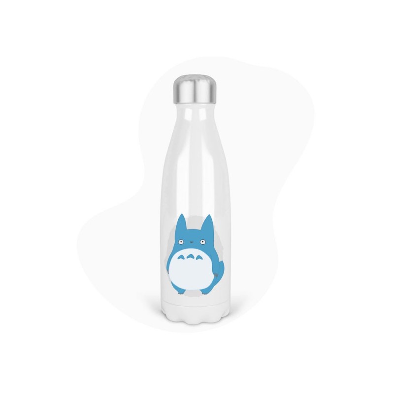Bouteille gourde isotherme acier inox - Blanc - 350 ml - imprimé illustration Manga anime