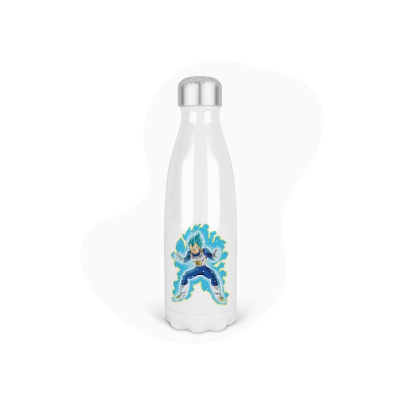 Bouteille gourde isotherme acier inox - Blanc - 350 ml - imprimé illustration Manga anime