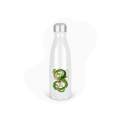 Bouteille gourde isotherme acier inox - Blanc - 350 ml - imprimé illustration Manga anime