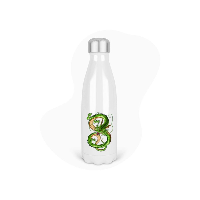 Bouteille gourde isotherme acier inox - Blanc - 350 ml - imprimé illustration Manga anime