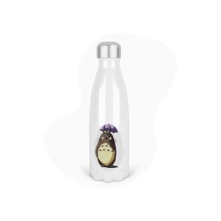 Bouteille gourde isotherme acier inox - Blanc - 350 ml - imprimé illustration Manga anime