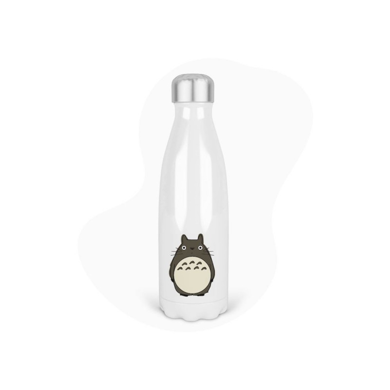 Bouteille gourde isotherme acier inox - Blanc - 350 ml - imprimé illustration Manga anime