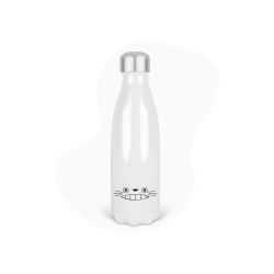 Bouteille gourde isotherme acier inox - Blanc - 350 ml - imprimé illustration Manga anime