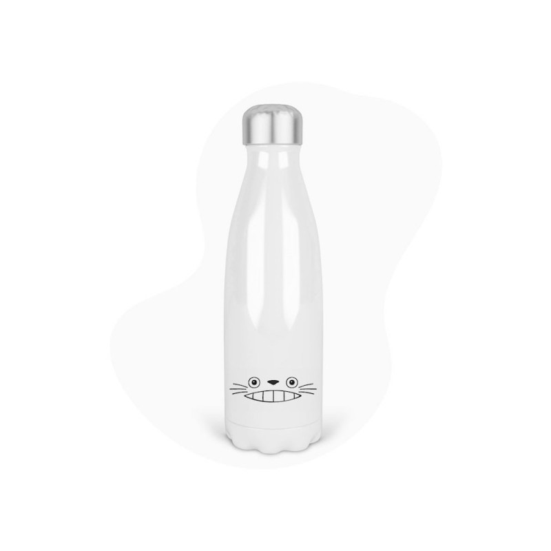 Bouteille gourde isotherme acier inox - Blanc - 350 ml - imprimé illustration Manga anime