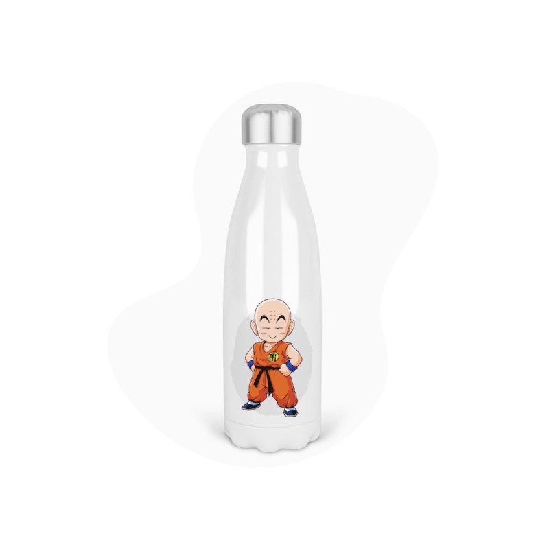 Bouteille gourde isotherme acier inox - Blanc - 350 ml - imprimé illustration Manga anime