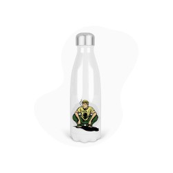 Bouteille gourde isotherme acier inox - Blanc - 350 ml - imprimé illustration Manga anime