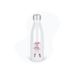 Bouteille gourde isotherme acier inox - Blanc - 350 ml - imprimé illustration Manga anime girl