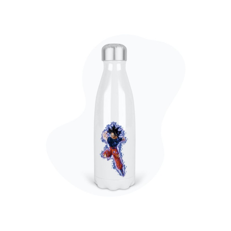 Bouteille gourde isotherme acier inox - Blanc - 350 ml - imprimé illustration Manga anime