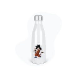 Bouteille gourde isotherme acier inox - Blanc - 350 ml - imprimé illustration Manga anime
