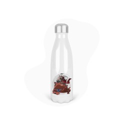 Bouteille gourde isotherme acier inox - Blanc - 350 ml - imprimé illustration Manga anime