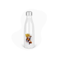 Bouteille gourde isotherme acier inox - Blanc - 350 ml - imprimé illustration Manga anime