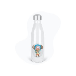 Bouteille gourde isotherme acier inox - Blanc - 350 ml - imprimé illustration Manga anime