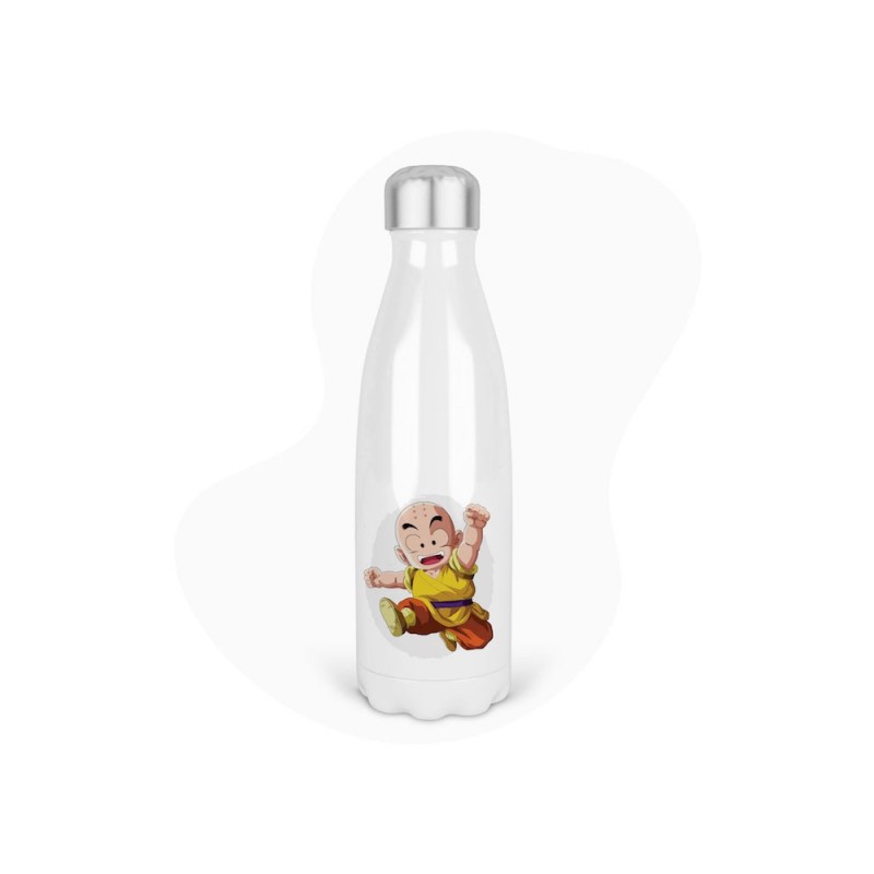 Bouteille gourde isotherme acier inox - Blanc - 350 ml - imprimé illustration Manga anime