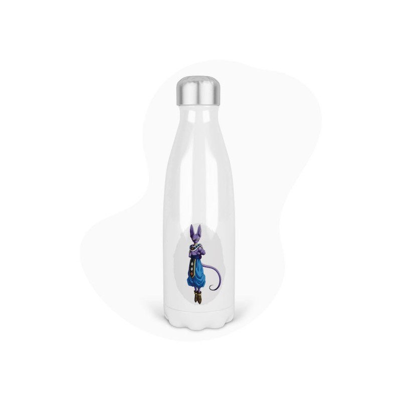 Bouteille gourde isotherme acier inox - Blanc - 350 ml - imprimé illustration Manga anime