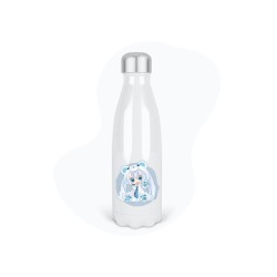 Bouteille gourde isotherme acier inox - Blanc - 350 ml - imprimé illustration Manga anime girl