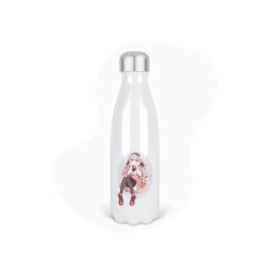 Bouteille gourde isotherme acier inox - Blanc - 350 ml - imprimé illustration Manga anime girl