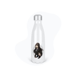 Bouteille gourde isotherme acier inox - Blanc - 350 ml - imprimé illustration Manga anime girl