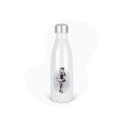 Bouteille gourde isotherme acier inox - Blanc - 350 ml - imprimé illustration Manga anime girl