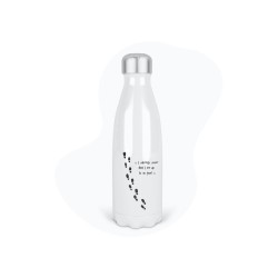 Bouteille gourde isotherme acier inox - Blanc - 350 ml - imprimé illustration cinéma école des sorciers