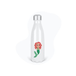 Bouteille gourde isotherme acier inox - Blanc - 350 ml - imprimé illustration Sirène