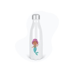 Bouteille gourde isotherme acier inox - Blanc - 350 ml - imprimé illustration Sirène