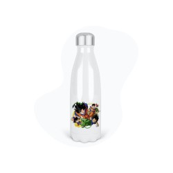 Bouteille gourde isotherme acier inox - Blanc - 350 ml - imprimé illustration Manga anime