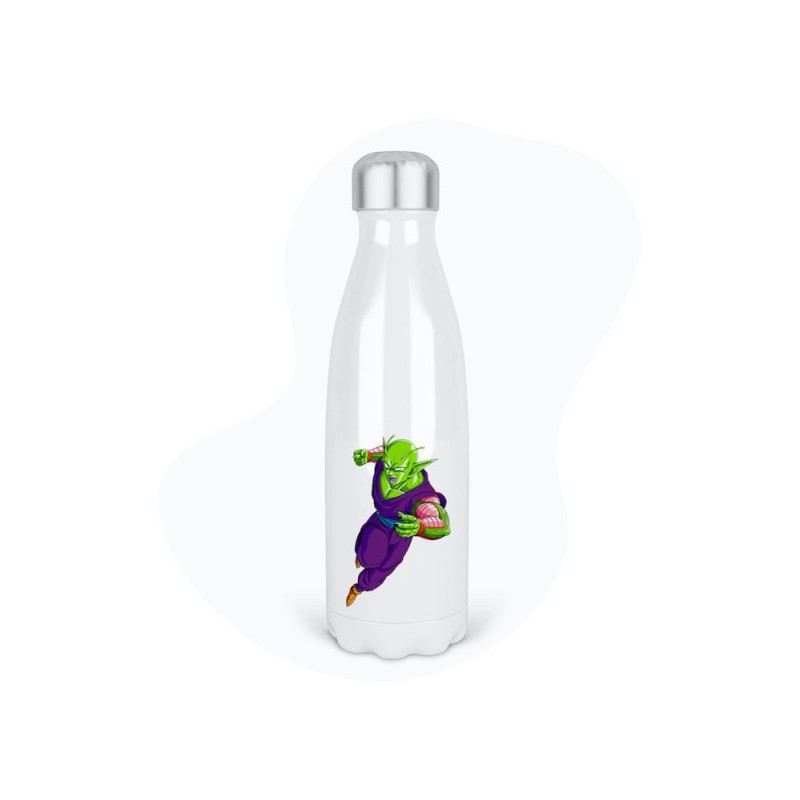 Bouteille gourde isotherme acier inox - Blanc - 350 ml - imprimé illustration Manga anime