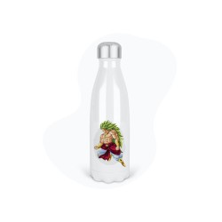 Bouteille gourde isotherme acier inox - Blanc - 350 ml - imprimé illustration Manga anime