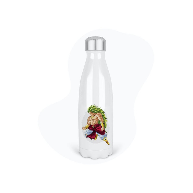 Bouteille gourde isotherme acier inox - Blanc - 350 ml - imprimé illustration Manga anime