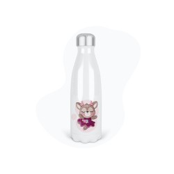 Bouteille gourde isotherme acier inox - Blanc - 350 ml - imprimé illustration Danseuse