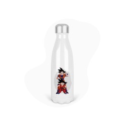 Bouteille gourde isotherme acier inox - Blanc - 350 ml - imprimé illustration Manga anime