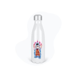 Bouteille gourde isotherme acier inox - Blanc - 350 ml - imprimé illustration Manga anime