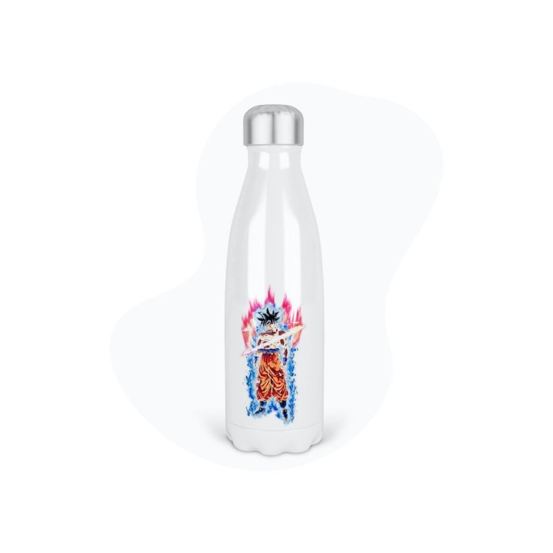 Bouteille gourde isotherme acier inox - Blanc - 350 ml - imprimé illustration Manga anime