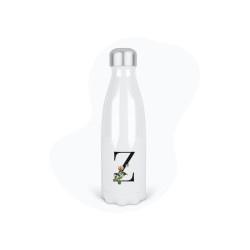 Bouteille gourde isotherme acier inox - Blanc - 350 ml - imprimé illustration Prénom lettre Z