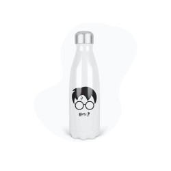 Bouteille gourde isotherme acier inox - Blanc - 350 ml - imprimé illustration Sorcier Harry
